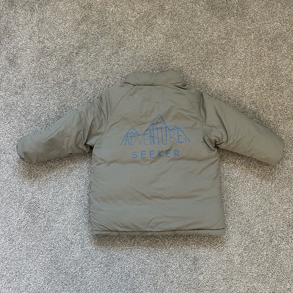 Zara Reversible Adventure Seeker Kids Puffer Coat - Gray and Blue Size 3 ish